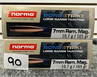 (40) Rounds of Norma Bond Strike 7mm MAG 165 Gr.