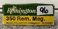 (20) Rounds of Remington 350 Rem. Mag. 200 Gr.