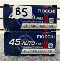 (100) Rounds of Fiocchi .45 AutB36:B86o 230 Gr.