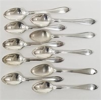10 Vintage Sterling Silver Demitasse Spoons