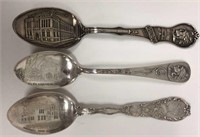 Lot of 3 Vintage Sterling Silver Souvenir Spoons