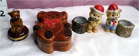4 Ceramic Bear Collectibles