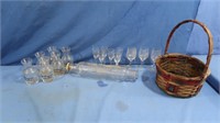 Vintage Glass Rolling Pin, Hotel Brenizer Vases &