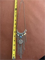 Decorative necklace with 9 inch chain overall