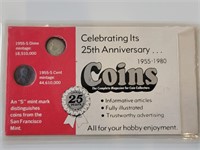 25th Anniversary Of Coins Dime and Penny