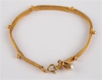 18K Yellow Gold & Pearl Bracelet.