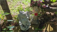 2 CAST STONE STATUES