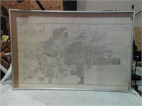 1950's ENGINEER'S MAP OF GREAT FALLS, MT 36"x 24"