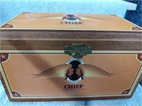Chief Wooden Cigar Box 9 x 4 x 5"