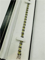 Sterling Silver & Peridot Tennis Bracelet
