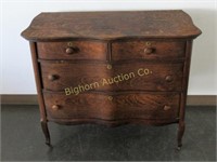 Antique Oak Dresser w/ Curved Drawer Fronts