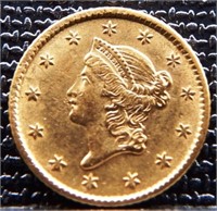 1853 $1 U.S. Liberty Head Gold Coin / Piece