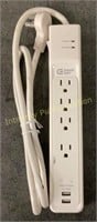Surge Protector Power Cord w/USB & 4-Outlet