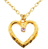 MONDO Gold Necklace w/ Heart Pendant NEW