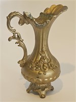 12" VTG ORNATE HEAVY BRASS PITCHER MADE IN ITALY