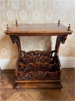 Victorian Burr Walnut Canterbury