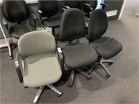 3 Steel Swivel Base Office Chairs