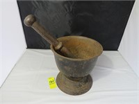 Cast Iron Motar and Pestle- We will mail but due