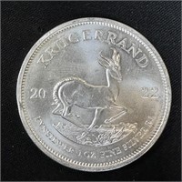 2022 South Africa 1 oz Silver Krugerrand BU