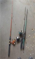 (3) Fishing Poles and Reels