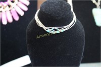 STERLING AND TURQUOISE BRACELET - DISPLAY NOT