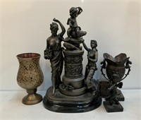 Home Decor, Urn, Cup, Figurine of Women w/Child