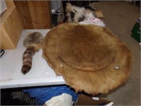 Beaver pelt and Racoon hat