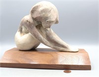Signed 1982 James Spratt Nude Marble Sculpture