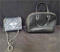 Pair of designer-style handbags