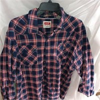 Wrangler Flannel Shirt 2 Pocket Men's Size XL