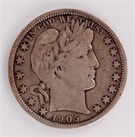 Coin 1905-O Barber Silver Half Dollar - VF -Scarce