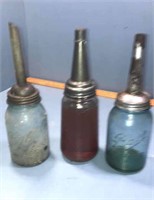 3 quart jars with metal spouts