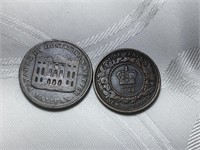 1814 Halifax Token & 1864 New Brunswick Coin