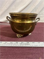 Small solid brass cauldron