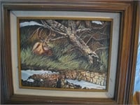 Buck Oil on canvas framed picture