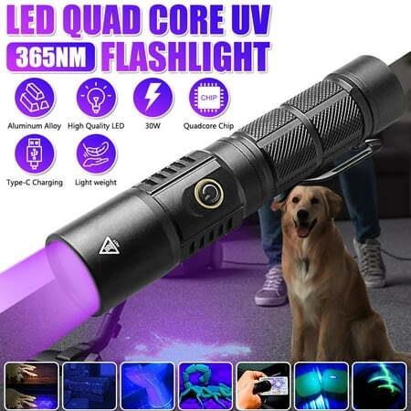 VASTFIRE 30W 365nm UV Flashlight Black Light LED