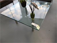 Glass Topped Occasional Table 1m x 1m