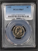 1951 5C PCGS PF67 Proof Jefferson Nickel NICE