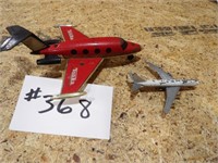 2) toy jets - plastic Tonka & die cast metal