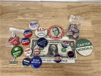 Vintage political pin back button lot