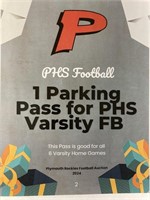 PHS  1 parking pass for PHS Varsity FB