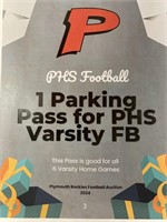 PHS  1 parking pass for PHS Varsity FB