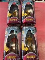 1998 Star Trek transporter series figurines 4 PCs