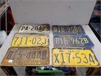 (6) Assorted PA License Plates