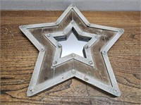 STUDDED Wood Framed STAR MIrror@13.5Wx13H#x3/4inT