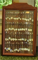 Souvenir Spoons in Display Cabinet