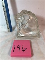 Glass horse head bookend