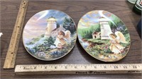 2 Oval Angel Lighthouse Collector Plate
