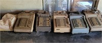 6pc. Vintage Adding Machines