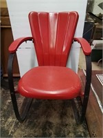 Red/black metal chair